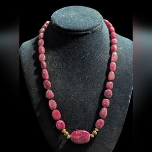 Stauer Genuine Ruby Gemstone Beaded Necklace